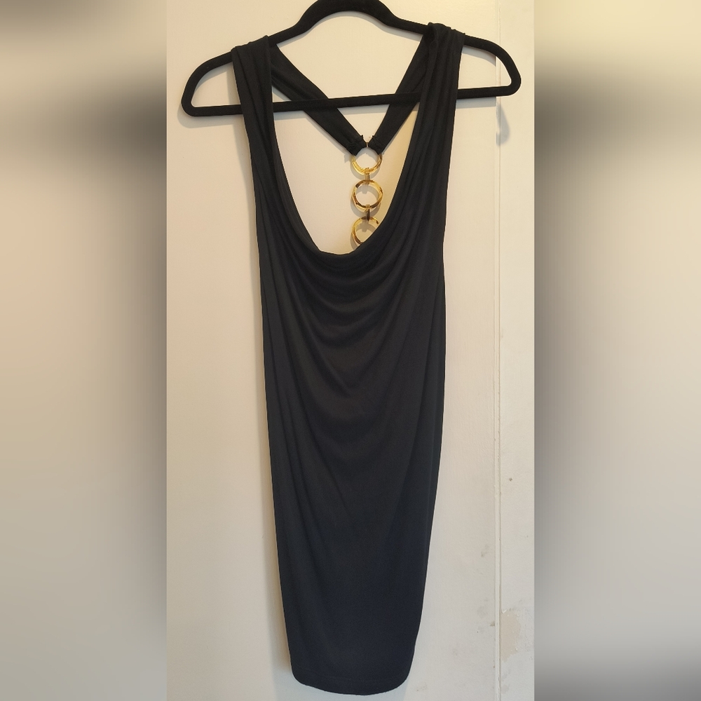 Black Tank Top with Plunge Neckline